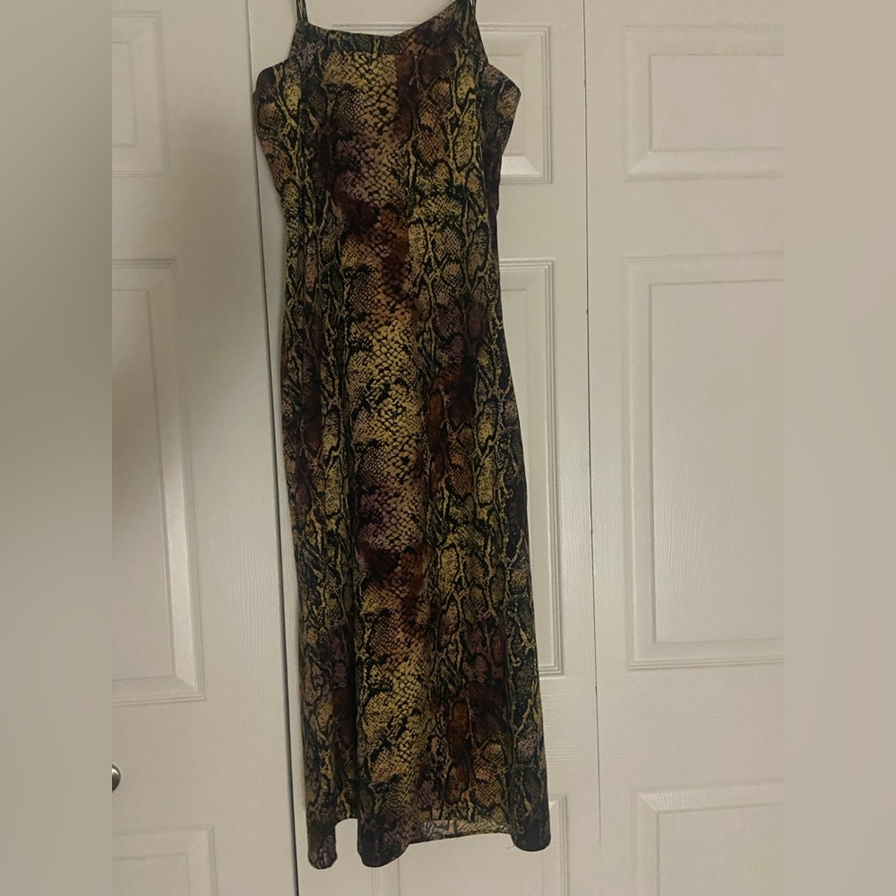 Faux snake skin Mid length dress